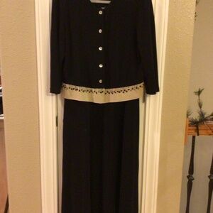 Coldwater Creek Black Dress with Beaded Jacket